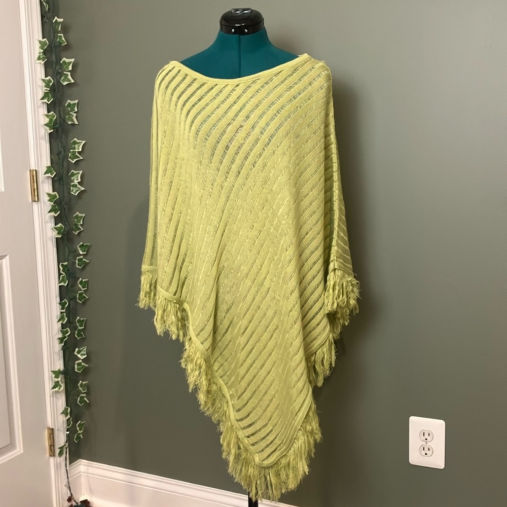 Funky lime green poncho one size